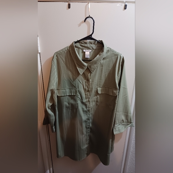 Fred David 24W Green blouse - Picture 1 of 3